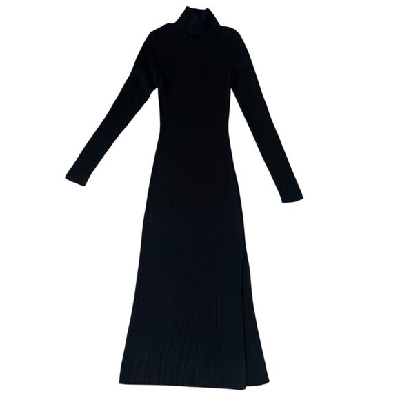 Reformation Fernando Long Sleeve Turtleneck Cashmere Ribbed Knit Maxi Dress Sz S - Picture 2 of 15